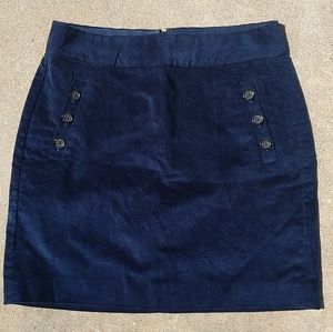 Blue corduroy skirt with pockets